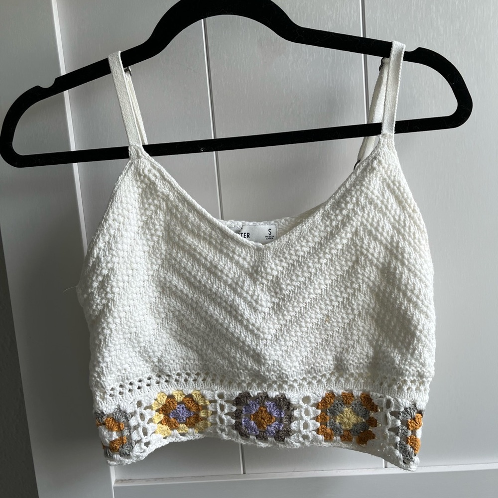 White Crochet Crop Top